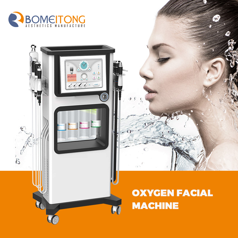 Oxygen injector facial machine Dermabrasion Ultrasonic RF o2 aqua peel therapy Skin deep clean water penetration restoration