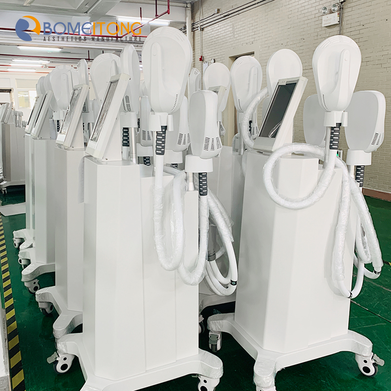 Air cooling hiemt machine 10 tesl four handles Body Sculpting Muscle Stimulation celluite reduction