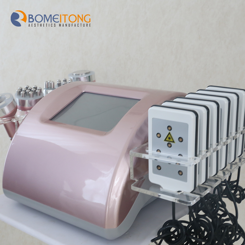 Portable 2021 pink ultrasound cavitation machine rf body slimming vacuum